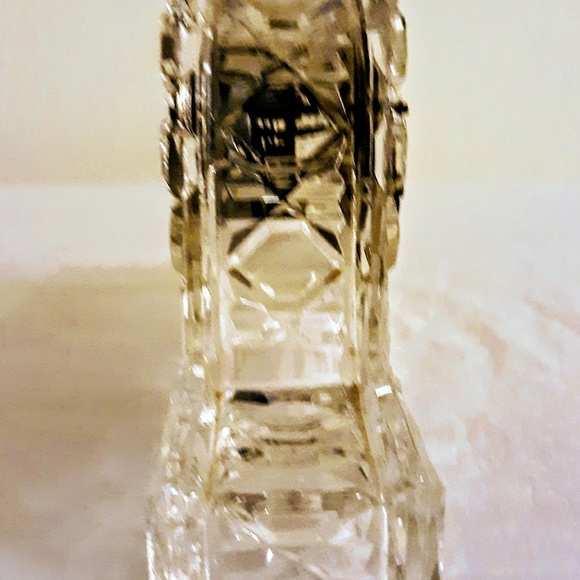 Vintage Mid Century Cut Glass Mantle Clock West Ge - Picture 3 of 6